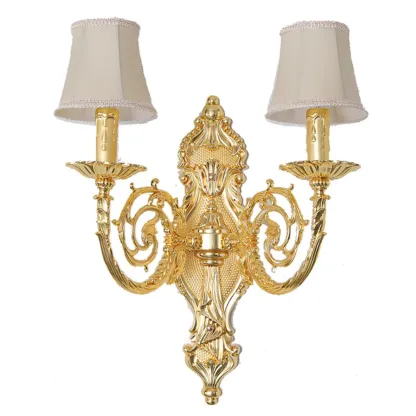 Vintage Brass Candle 2-Light Wall Light Sconce for Indoor