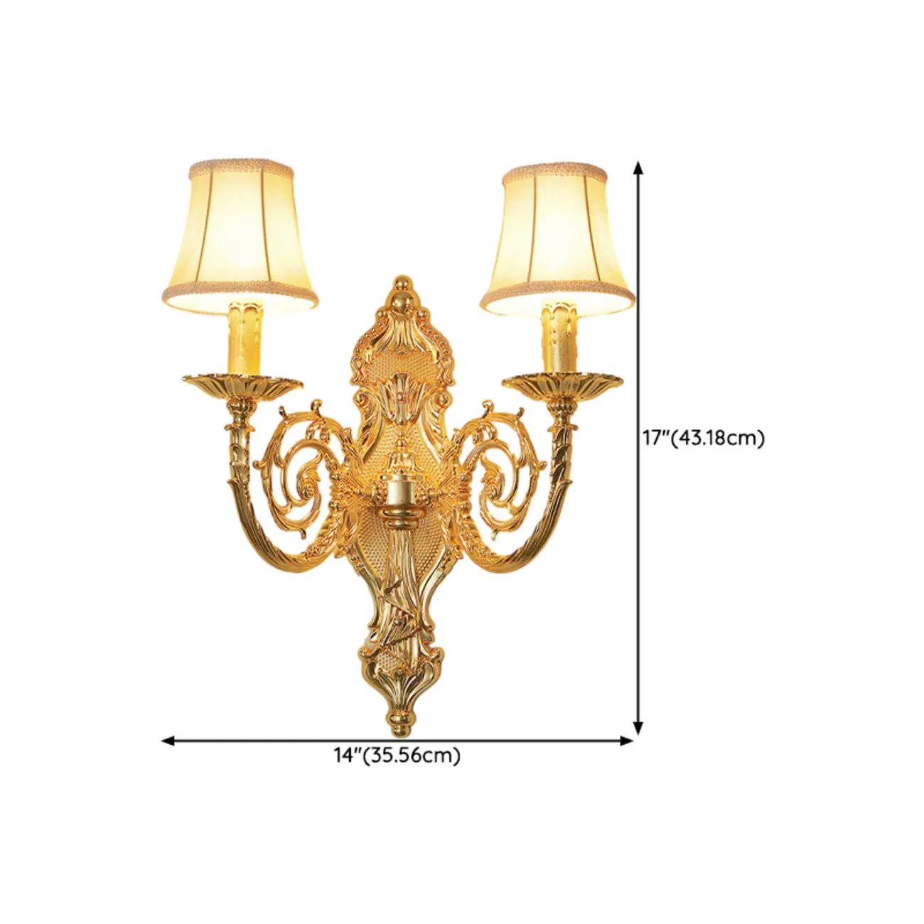 Vintage Brass Candle 2-Light Wall Light Sconce for Indoor | homeyfad