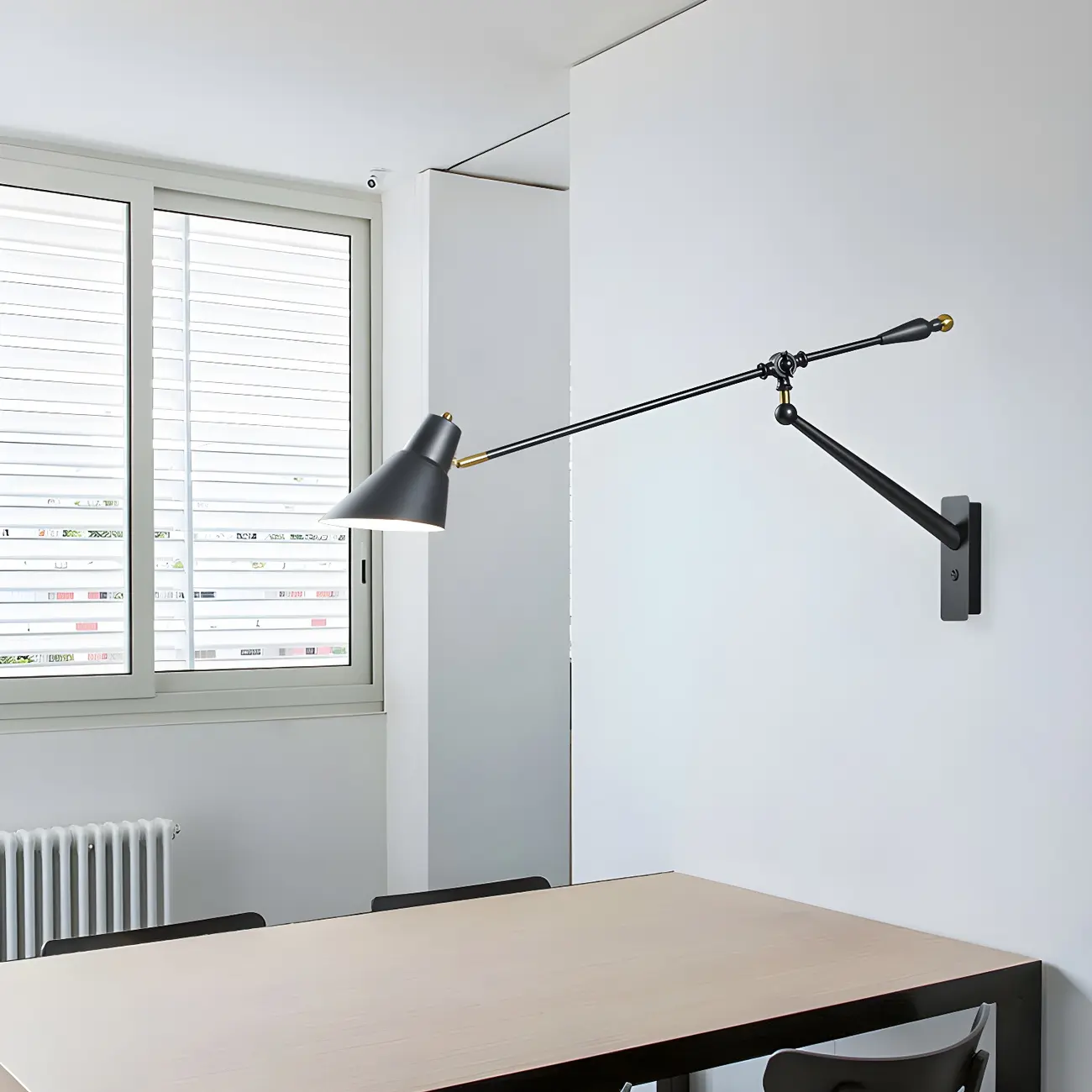 Geometric Metal Adjustable Swing Arm Wall Light Image - 1 | homeyfad