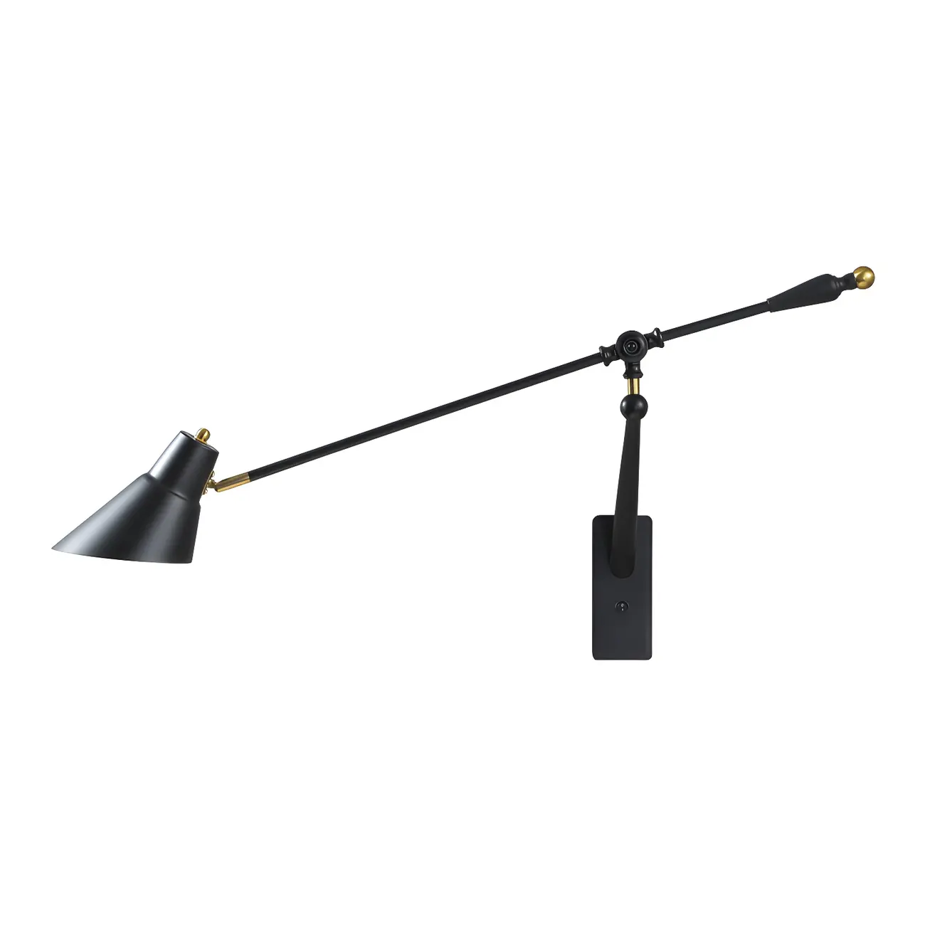 Geometric Metal Adjustable Swing Arm Wall Light Image - 5 | homeyfad