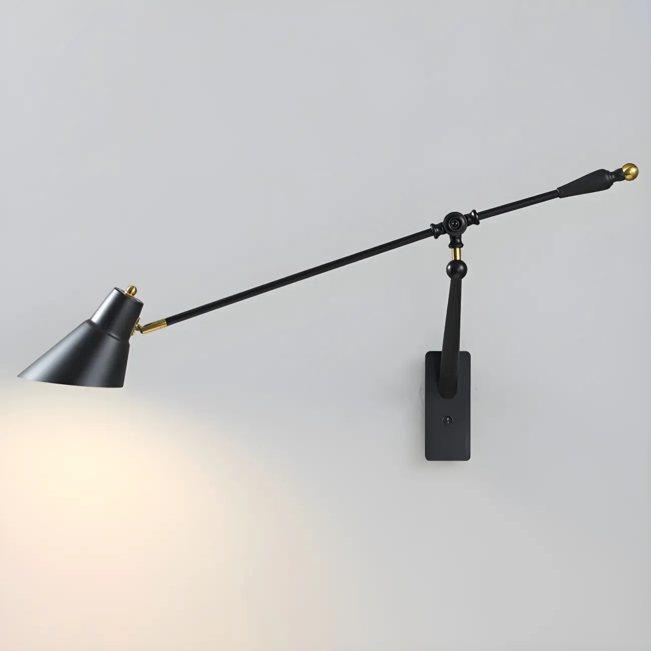 Geometric Metal Adjustable Swing Arm Wall Light Image - 6 | homeyfad