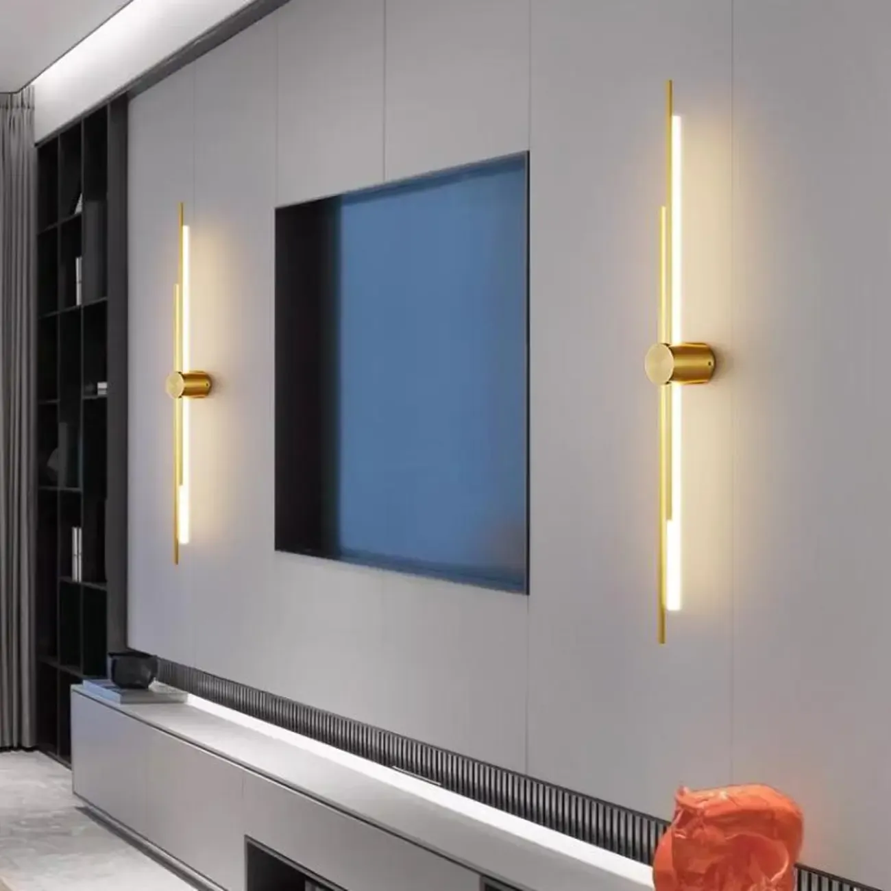 Modern Geometric Metal Wall Sconce with Remote and Acrylic Shade Image - 4