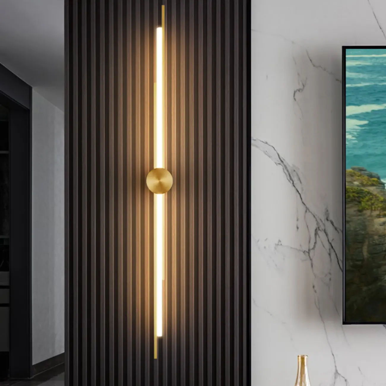 Modern Geometric Metal Wall Sconce with Remote and Acrylic Shade Image - 2 | homeyfad