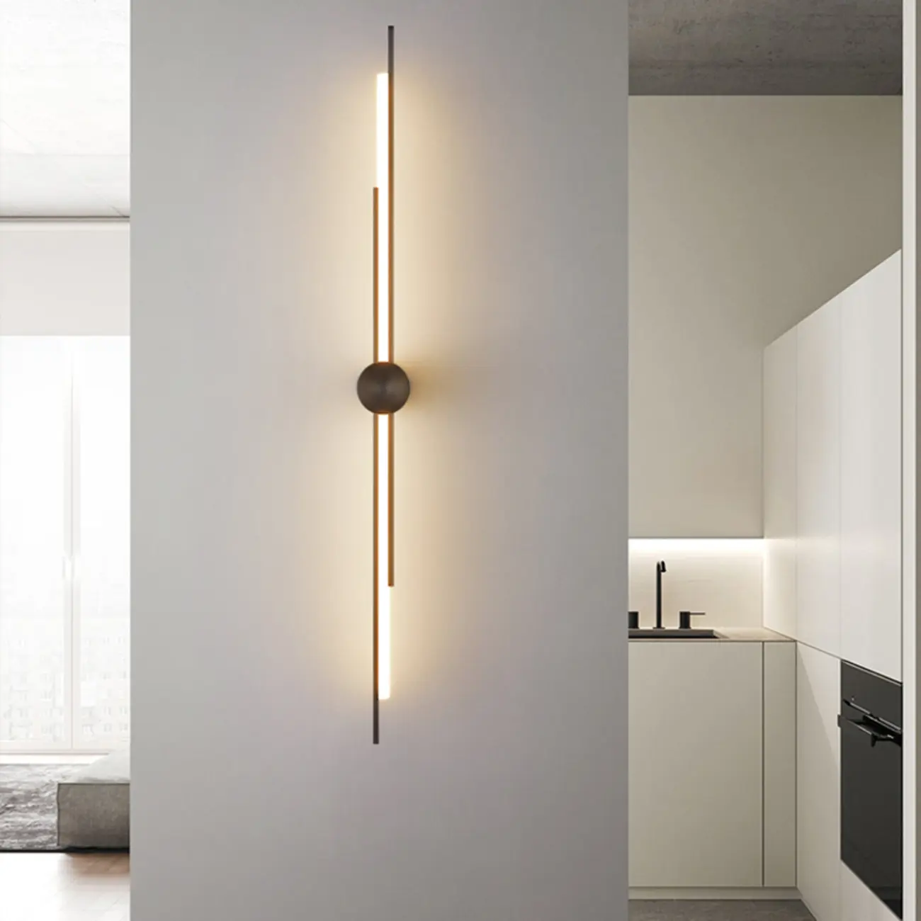 Modern Geometric Metal Wall Sconce with Remote and Acrylic Shade Image - 1 | homeyfad