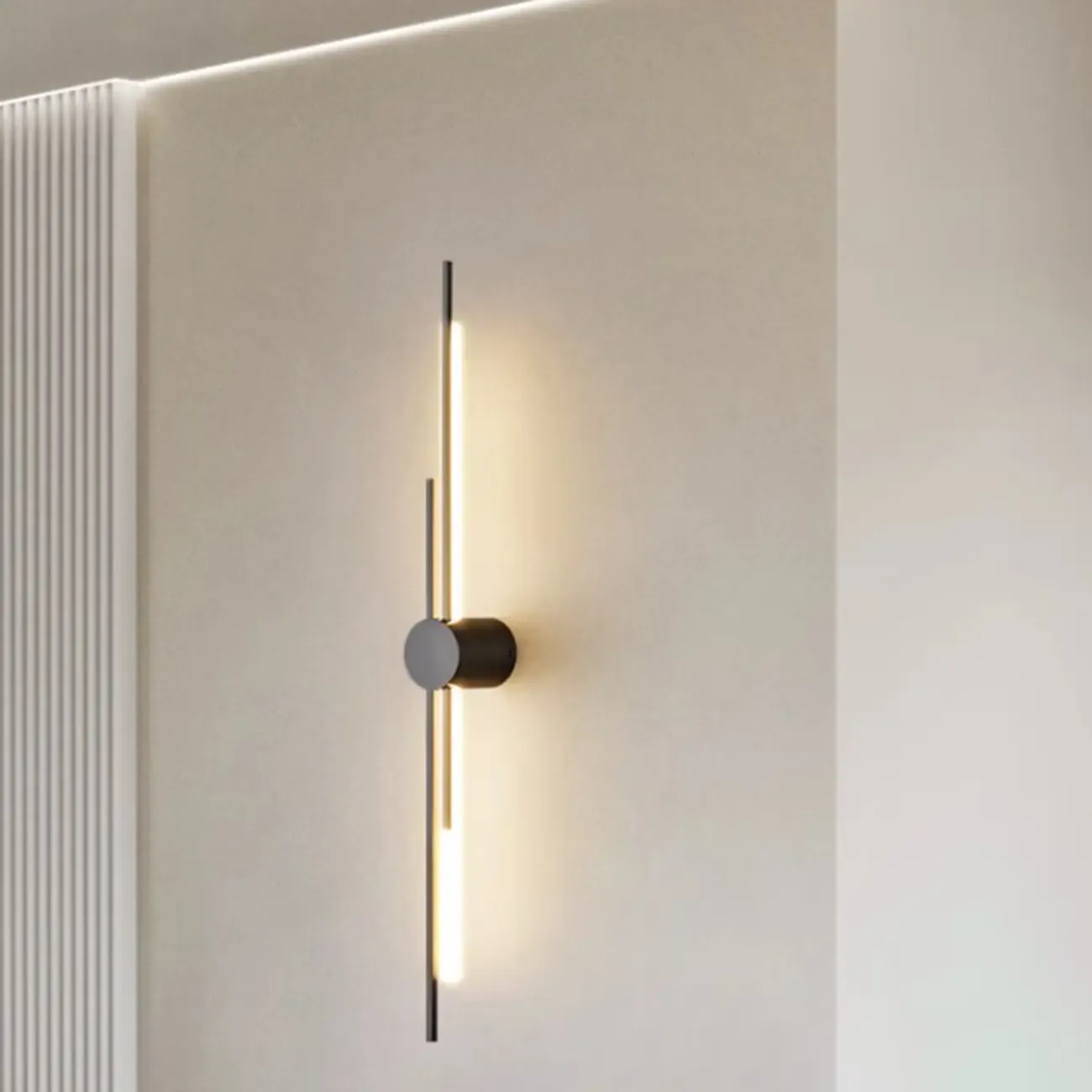 Modern Geometric Metal Wall Sconce with Remote and Acrylic Shade Image - 3