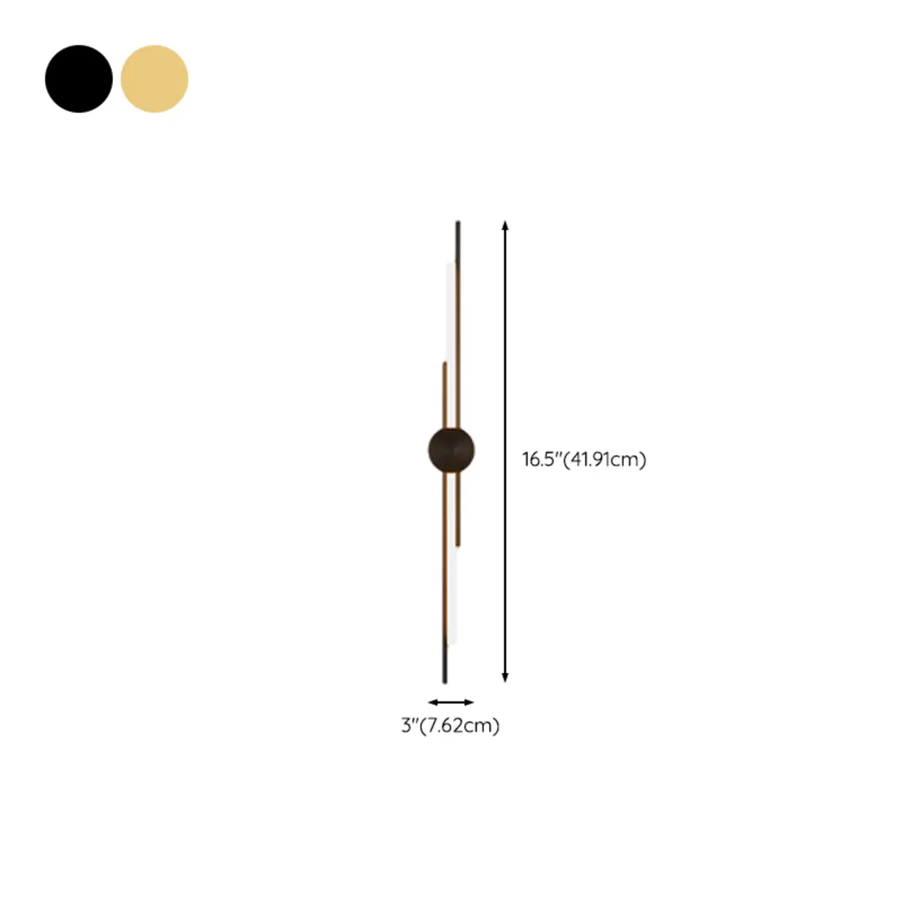 Minimalist Slim Linear Metal Up Down LED Wall Sconce  #size