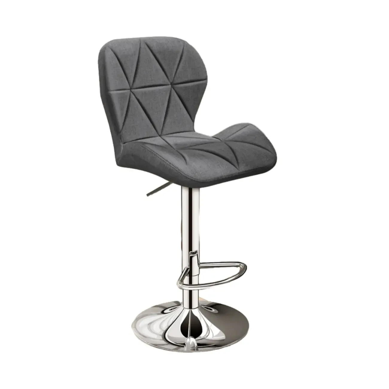 Square Adjustable Swivel Leather Bar Stools with Back Image - 22