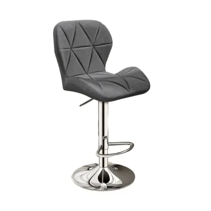 Square Adjustable Swivel Leather Bar Stools with Back Image - 22