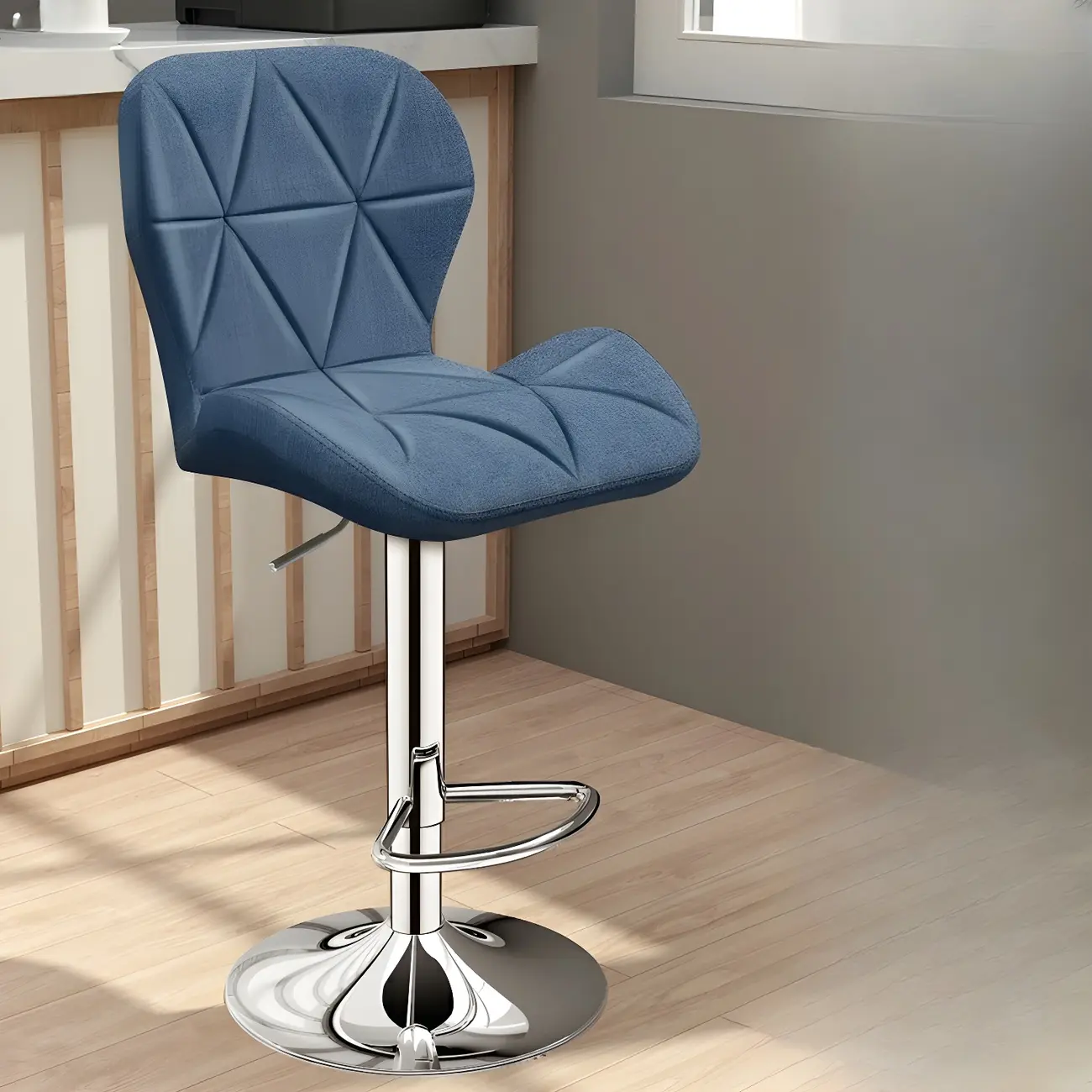 Square Adjustable Swivel Leather Bar Stools with Back Image - 16 | homeyfad