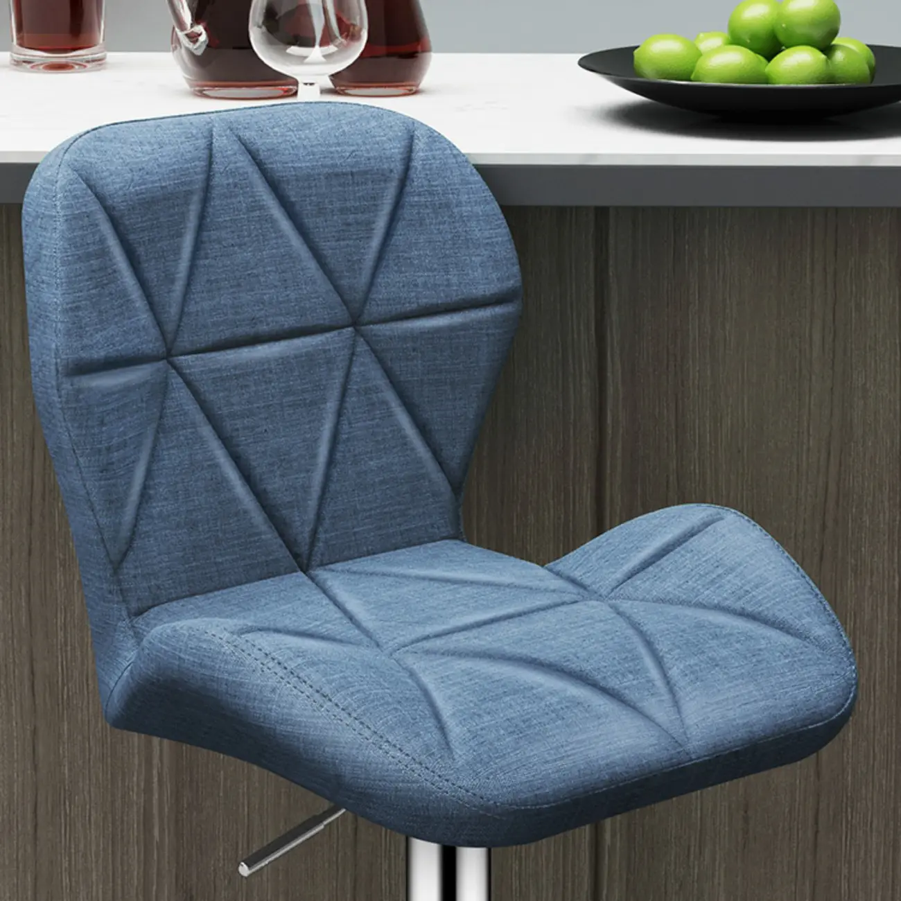 Square Adjustable Swivel Leather Bar Stools with Back Image - 9 | homeyfad
