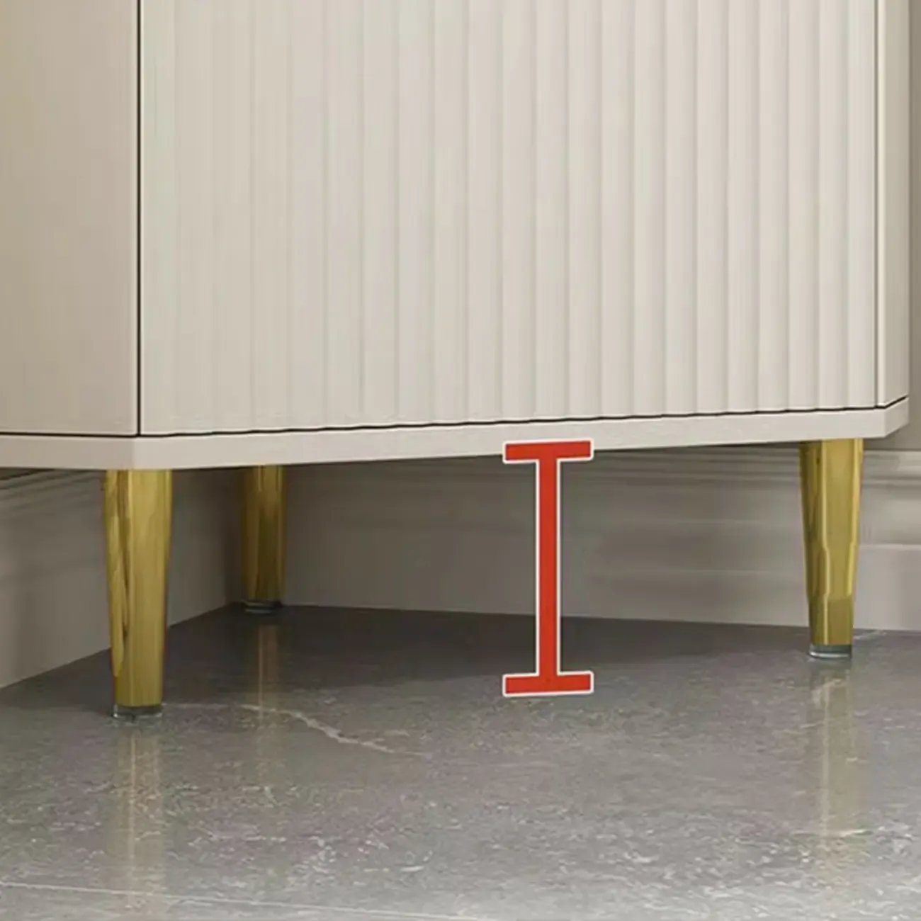 Elegant Faux Marble Top Striped Wooden Glass Corner Cabinet Image - 12