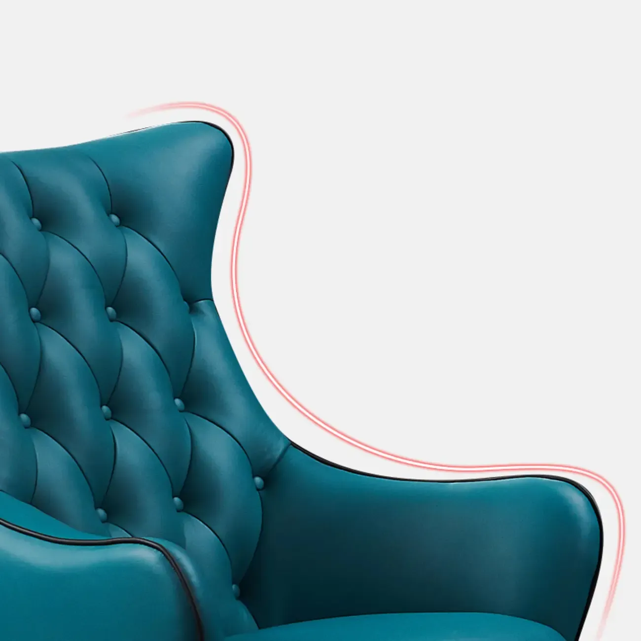 Modern Leather Accent Chair with High-Back Comfort for Home Image - 7