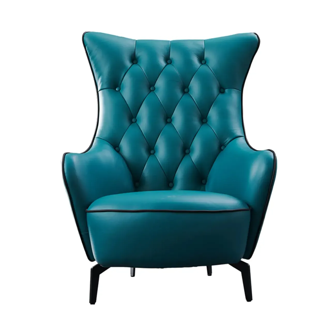 Modern Leather Accent Chair with High-Back Comfort for Home Image - 9