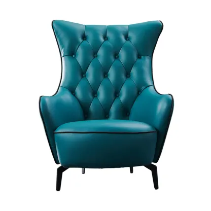 Modern Leather Accent Chair with High-Back Comfort for Home Image - 9