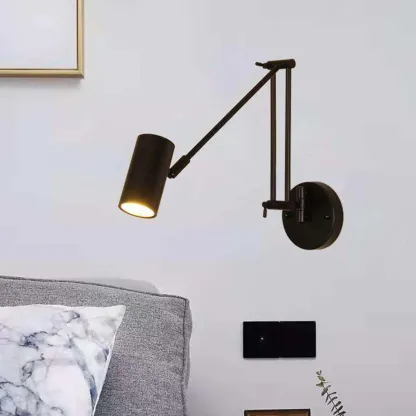 Vintage Adjustable Swing Arm Wall Light for Reading Nook Image - 4