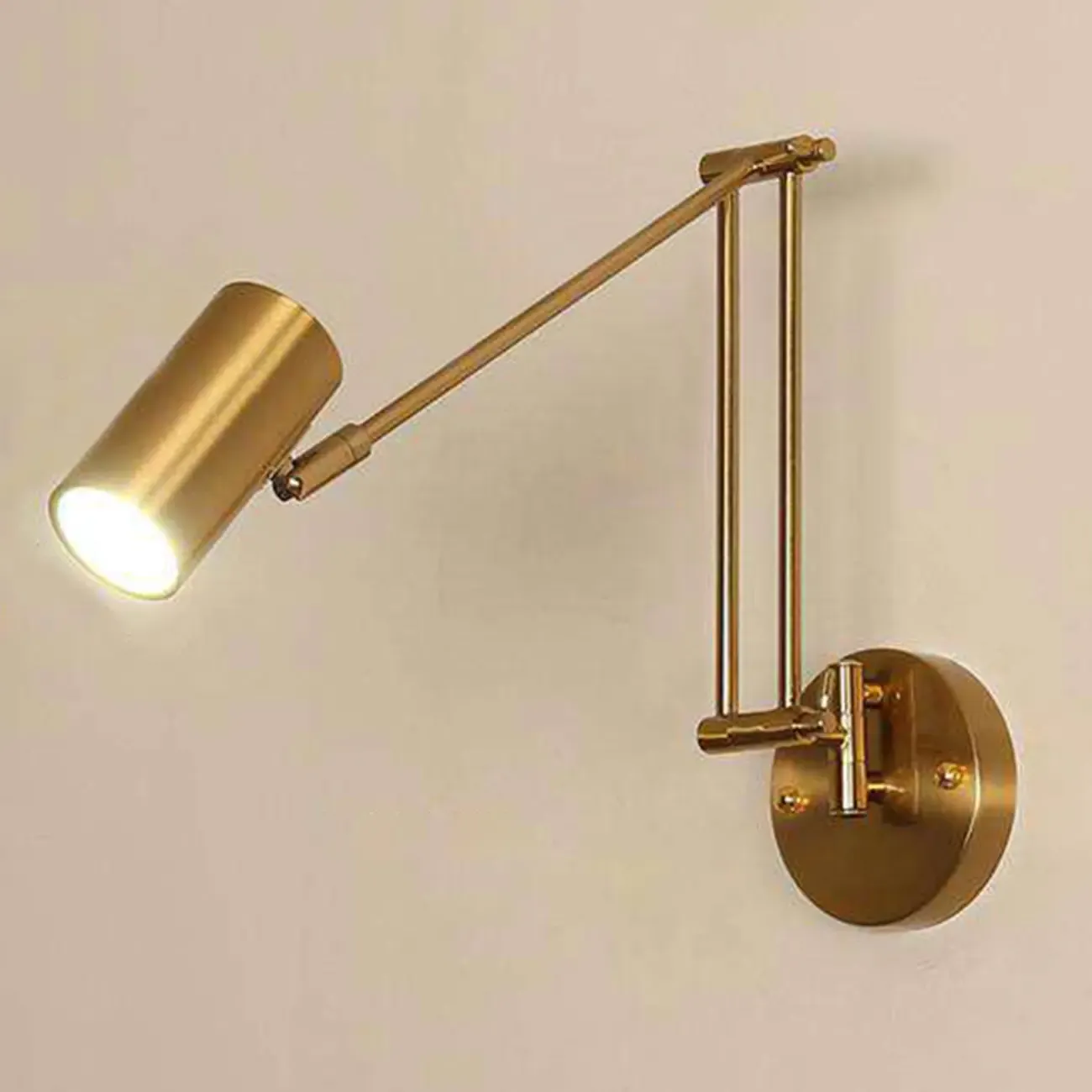 Vintage Adjustable Swing Arm Wall Light for Reading Nook Image - 6
