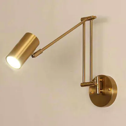 Vintage Adjustable Swing Arm Wall Light for Reading Nook Image - 6