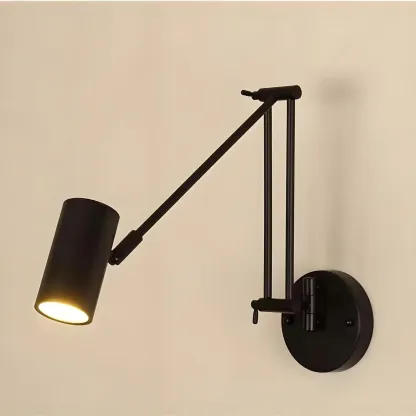 Vintage Adjustable Swing Arm Wall Light for Reading Nook Image - 8