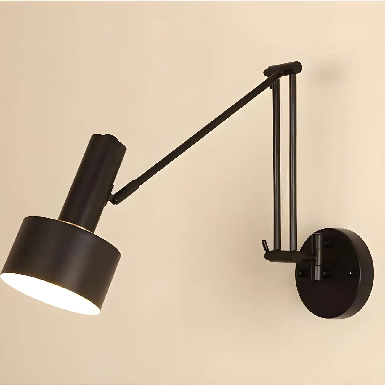 Vintage Adjustable Swing Arm Wall Light for Reading Nook Image - 3 | homeyfad