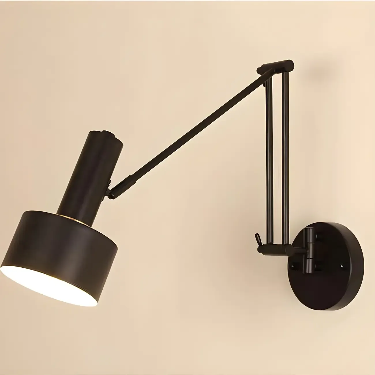 Vintage Adjustable Swing Arm Wall Light for Reading Nook Image - 3