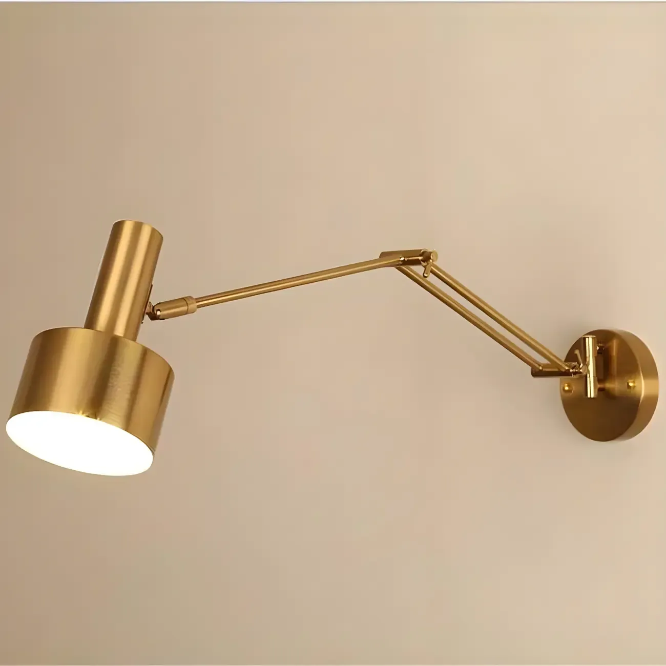 Vintage Adjustable Swing Arm Wall Light for Reading Nook Image - 9