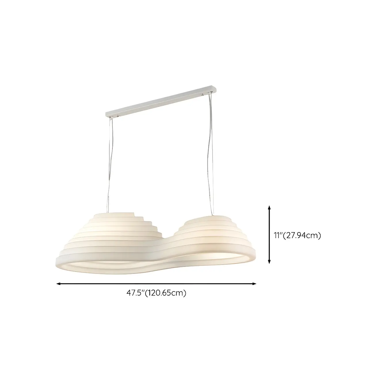 Geometric Large White 2-Light Island Pendant Light #size | homeyfad