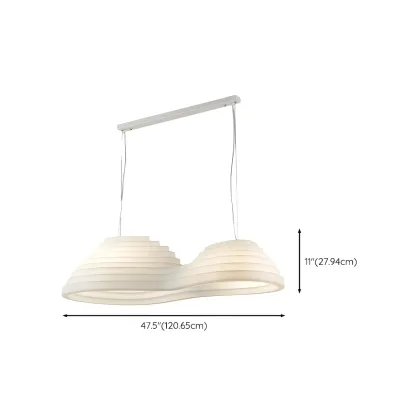Geometric Large White 2-Light Island Pendant Light #size