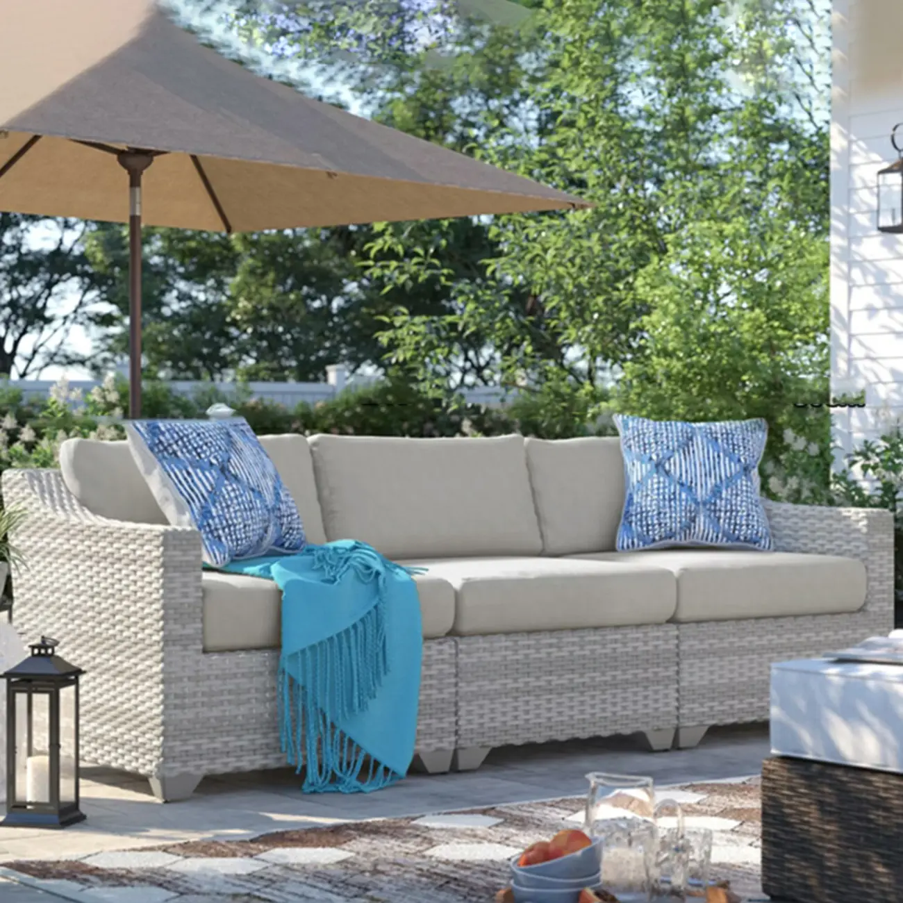 3 Piece Waterproof Rattan Modular Patio Sectional Sofa Set Image - 1 | homeyfad