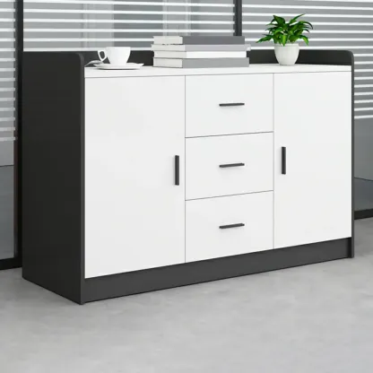 Stylish White Wooden Lateral Filing Cabinets with Shelves Image - 5