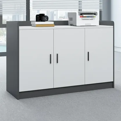 Stylish White Wooden Lateral Filing Cabinets with Shelves Image - 7