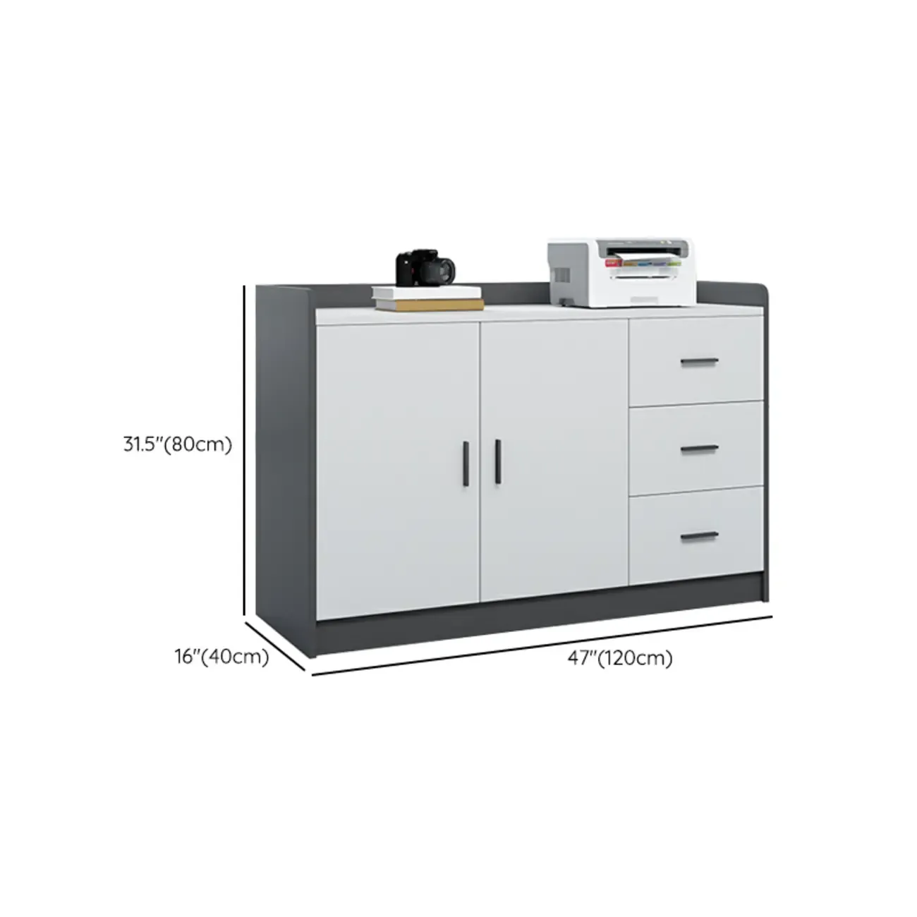 Stylish White Wooden Lateral Filing Cabinets with Shelves Image - 17