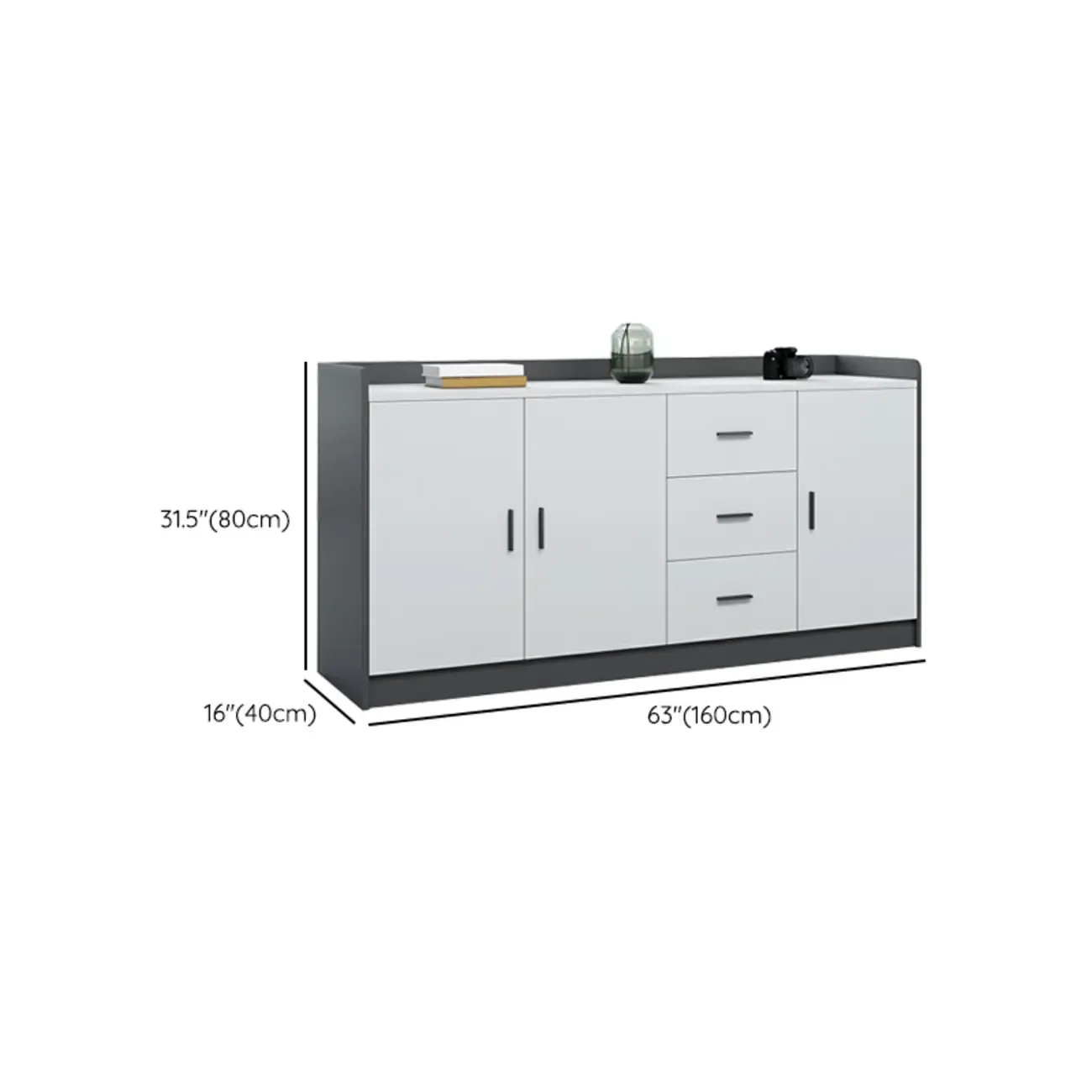 Stylish White Wooden Lateral Filing Cabinets with Shelves Image - 20