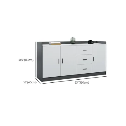 Stylish White Wooden Lateral Filing Cabinets with Shelves Image - 20