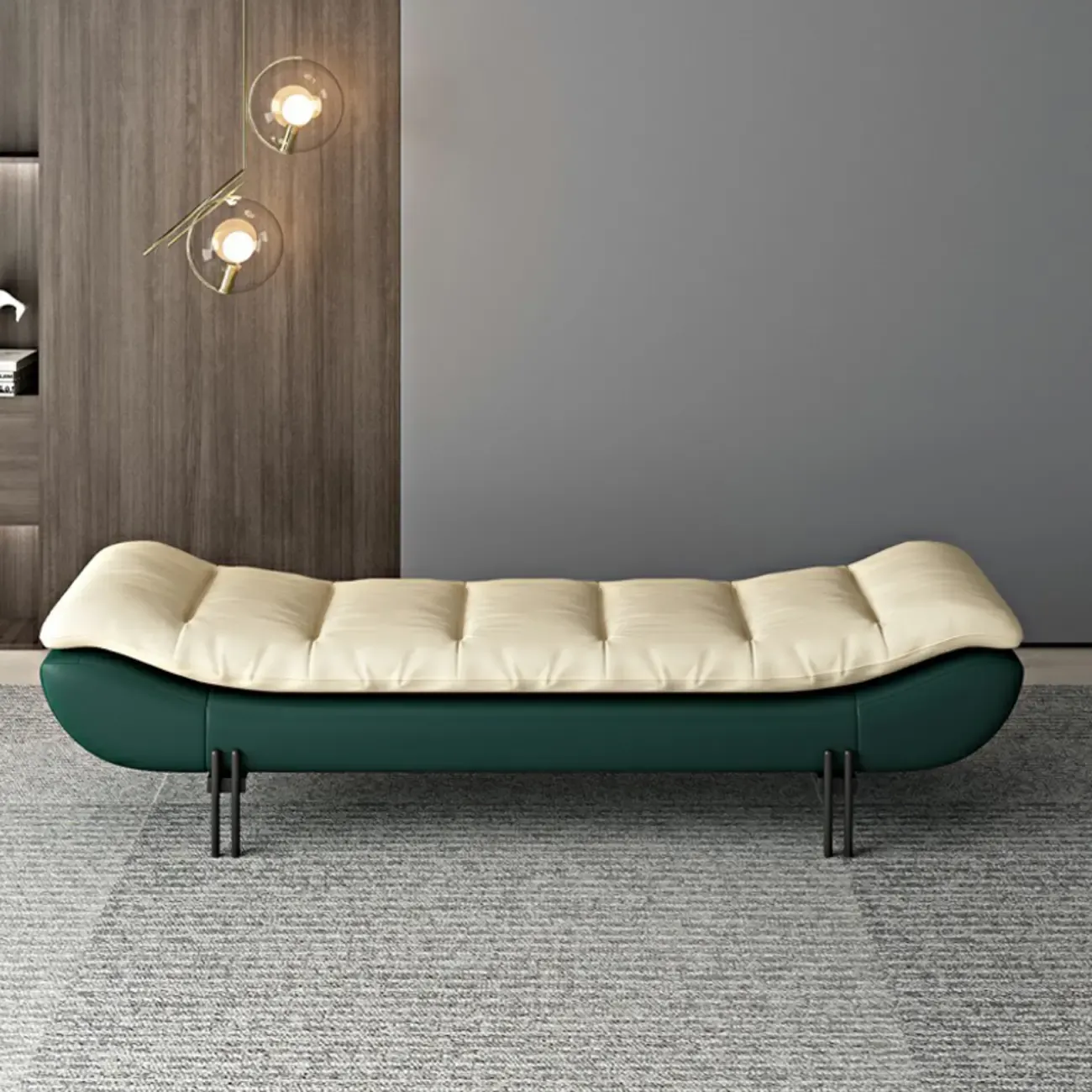 Modern Upholstered Orange Armless Bedroom Benches Image - 10