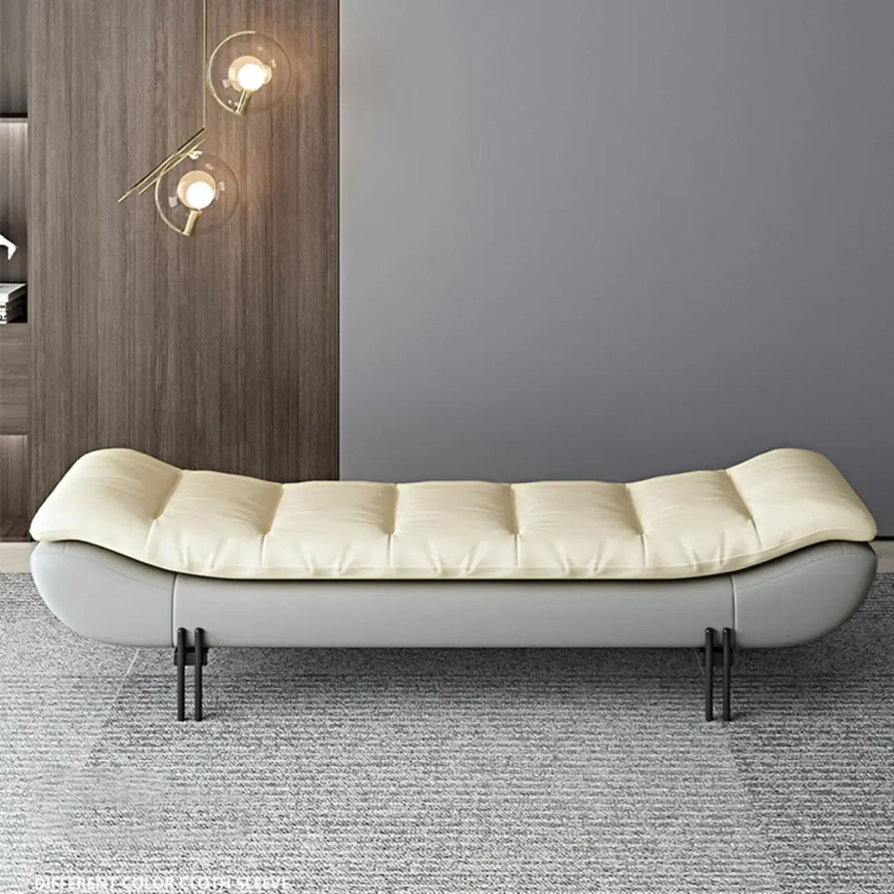 Modern Upholstered Orange Armless Bedroom Benches Image - 13