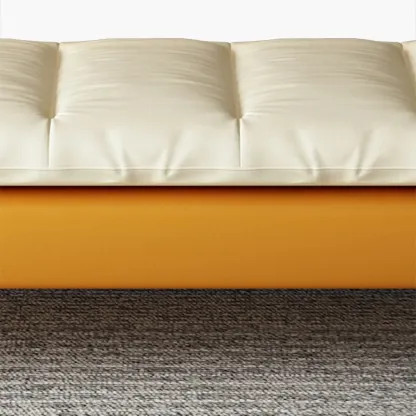 Modern Upholstered Orange Armless Bedroom Benches Image - 3