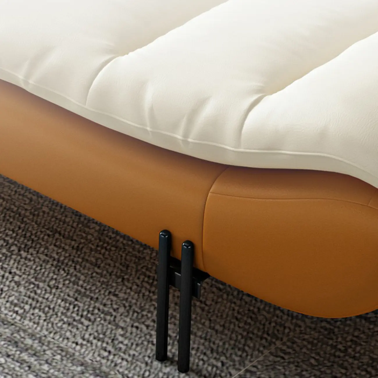 Modern Upholstered Orange Armless Bedroom Benches Image - 5 | homeyfad