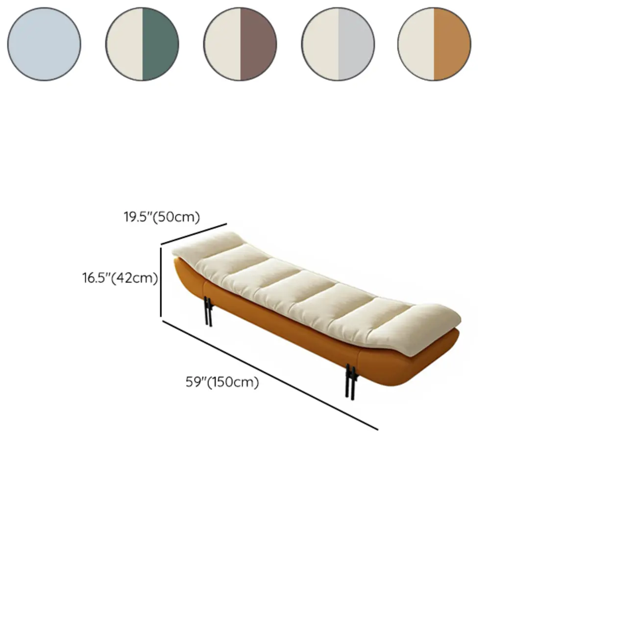 Modern Upholstered Orange Armless Bedroom Benches Image - 16 | homeyfad