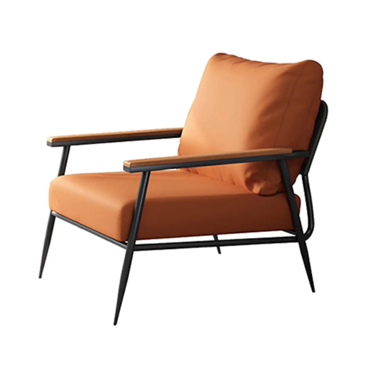 Elegant Fabric Accent Chair with Wooden Arms for Living Room Image - 3 | homeyfad