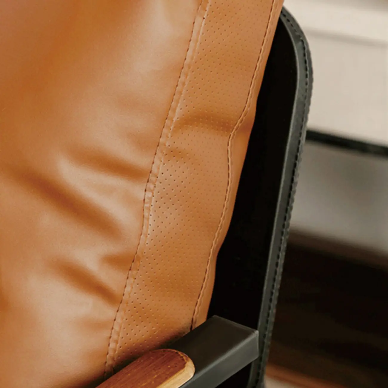 Elegant Fabric Accent Chair with Wooden Arms for Living Room Image - 14 | homeyfad