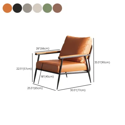 Elegant Fabric Accent Chair with Wooden Arms for Living Room Image - 17