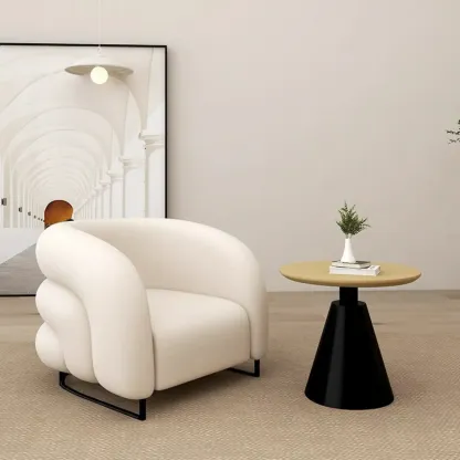 Minimalist Fabric Accent Chair with Memory Foam for Living Room Image - 2