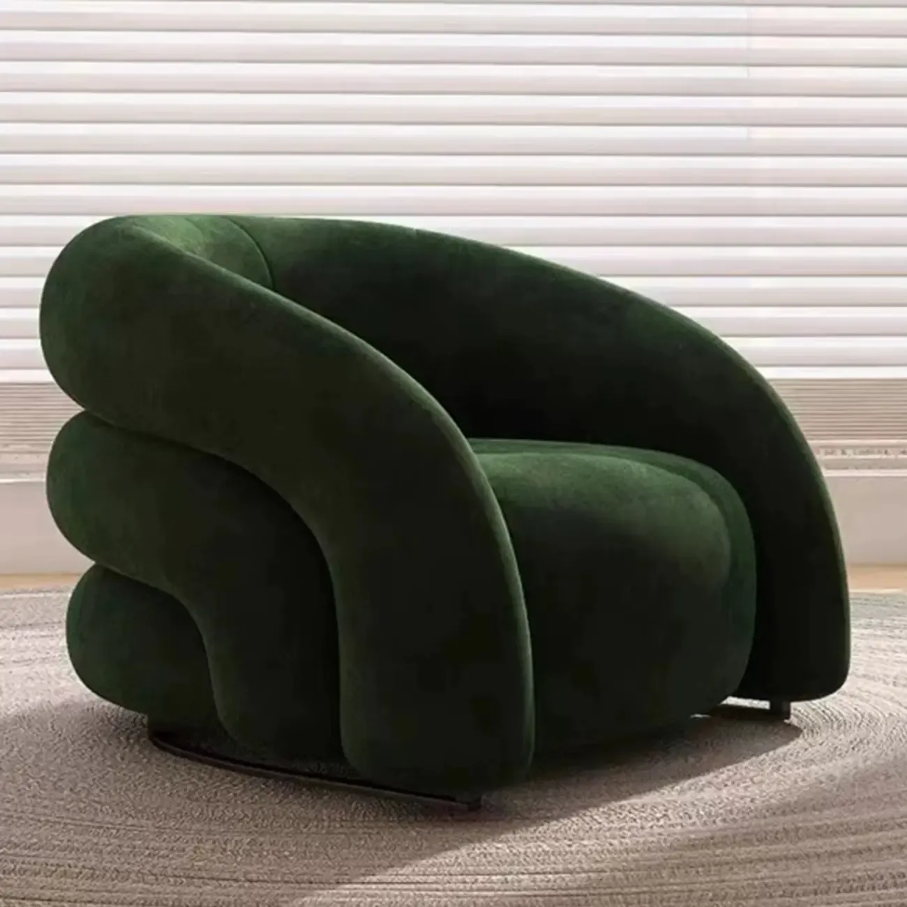Minimalist Fabric Accent Chair with Memory Foam for Living Room Image - 3