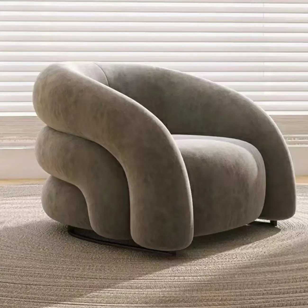 Minimalist Fabric Accent Chair with Memory Foam for Living Room Image - 4