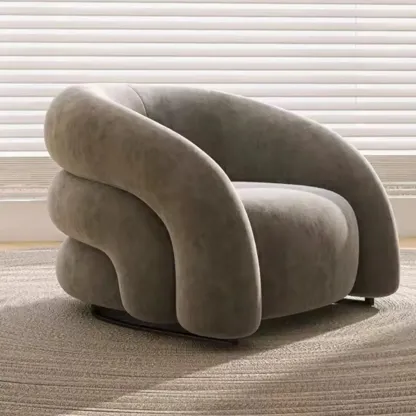 Minimalist Fabric Accent Chair with Memory Foam for Living Room Image - 4