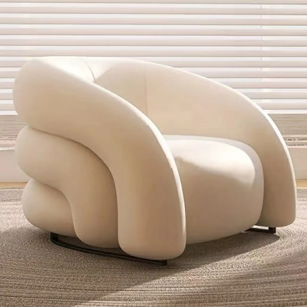 Minimalist Fabric Accent Chair with Memory Foam for Living Room Image - 6 | homeyfad