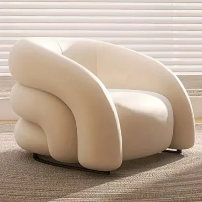 Minimalist Fabric Accent Chair with Memory Foam for Living Room Image - 6