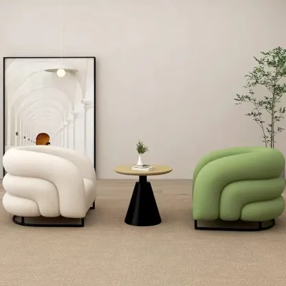 Minimalist Fabric Accent Chair with Memory Foam for Living Room Image - 1