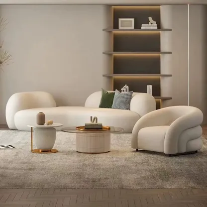 Minimalist Fabric Accent Chair with Memory Foam for Living Room Image - 8