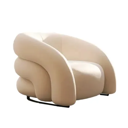 Minimalist Fabric Accent Chair with Memory Foam for Living Room Image - 10